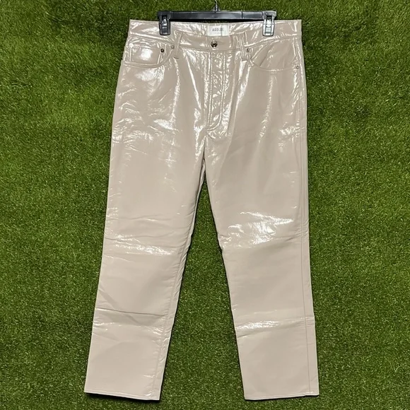 ⭐️ AGOLDE '90s Pinch Waist Patent Recycled Leather Blend Jeans - Picture 2 of 5